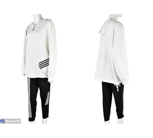 Спортивний костюм жіночий на весну/осінь (3 шт. р.сетка XL-3XL) білий  "Mirella"