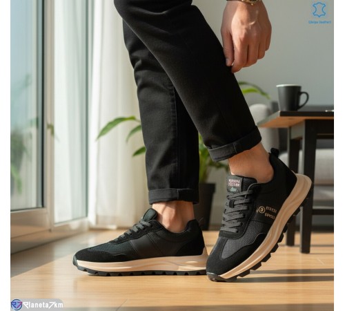 Кросівки чоловічі на весну/осінь (6 пар р.46-48) чорний  "KULIBABA"