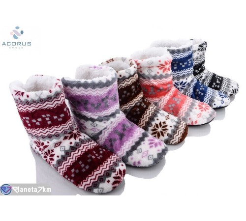 Тапки жіночі на зиму (12 пар р.36-41) мікс  "Acorus"