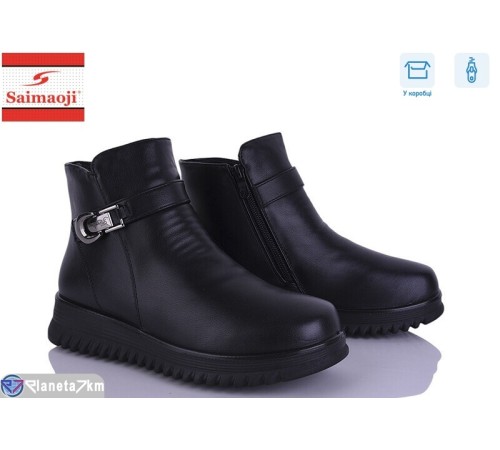 Черевики жіночі на весну/осінь (8 пар р.37-42) чорний  "Saimaoji"