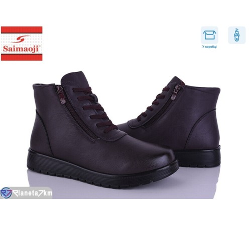 Черевики жіночі на весну/осінь (6 пар р.41-43) бордовий  "Saimaoji"