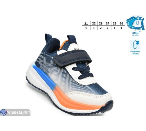 Дитячі кросівки на весну/осінь (8 пар р.21-26) синій  "TOMMY"