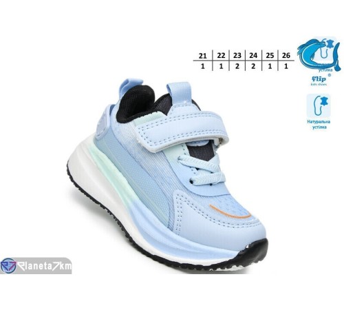 Дитячі кросівки на весну/осінь (8 пар р.21-26) блакитний  "TOMMY"