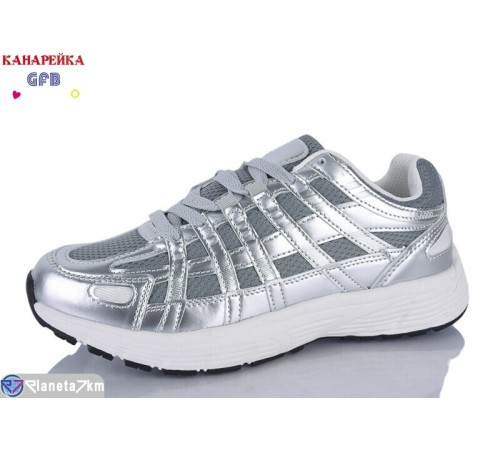 Кросівки жіночі на весну/осінь (8 пар р.36-41) срібний  "GFB-Канарейка"