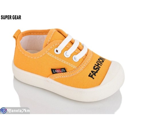 Дитячі кеди на весну/осінь (12 пар р.17-22) жовтий  "Super Gear"