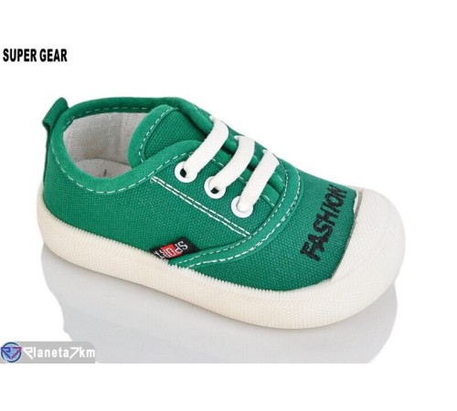 Дитячі кеди на весну/осінь (12 пар р.17-22) зелений  "Super Gear"