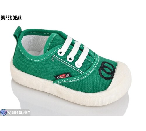 Дитячі кеди на весну/осінь (12 пар р.17-22) зелений  "Super Gear"