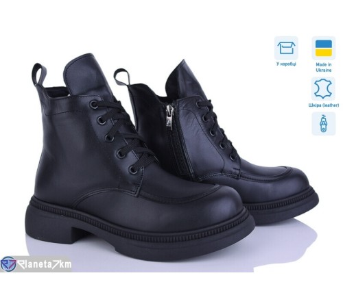 Черевики жіночі на весну/осінь (6 пар р.37-40) чорний  "Linda"