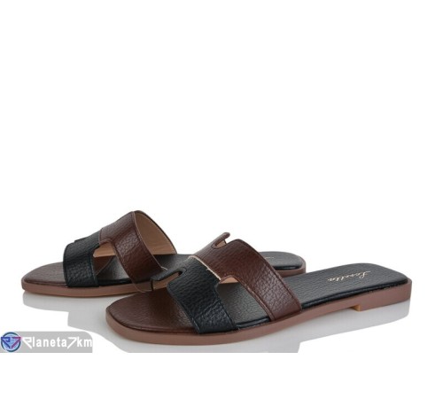 Шлепки жіночі на літо (8 пар р.36-41) коричневий  "LOREDANA"