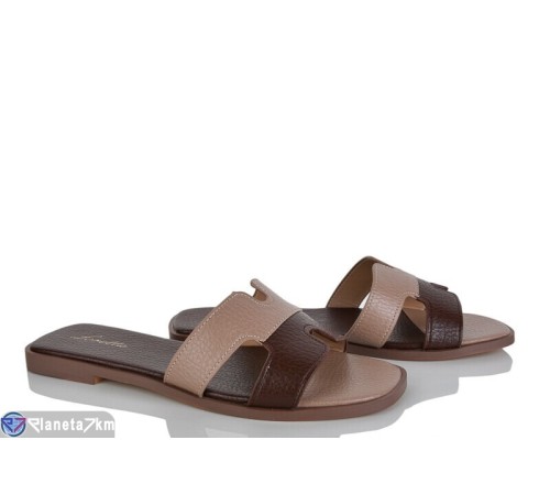 Шлепки жіночі на літо (8 пар р.36-41) коричневий  "LOREDANA"