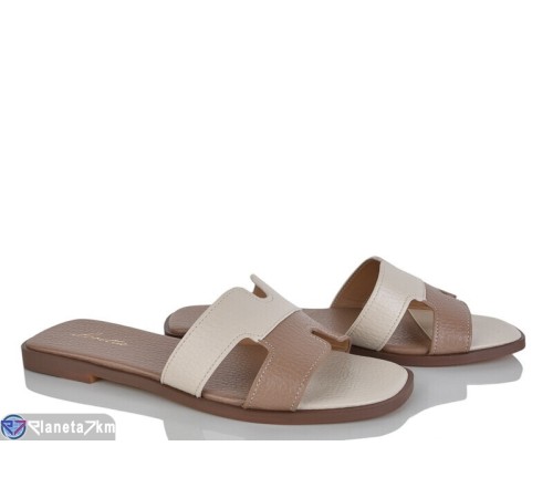 Шлепки жіночі на літо (8 пар р.36-41) коричневий  "LOREDANA"