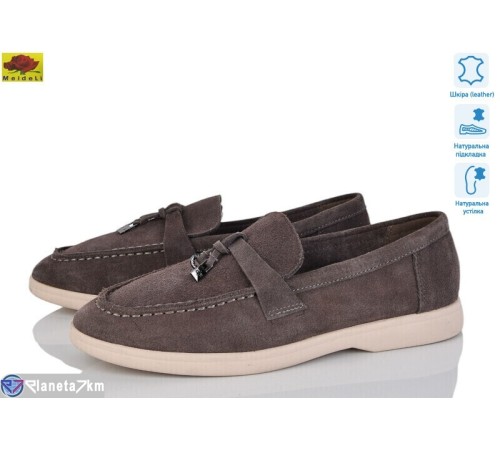 Туфлі жіночі на весну/осінь (8 пар р.36-41) графіт  "Mei De Li"