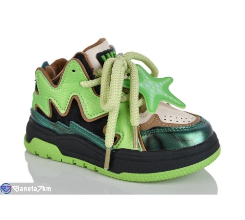 Черевики дитячі на весну/осінь (12 пар р.26-30) зелений  "HIGULA"