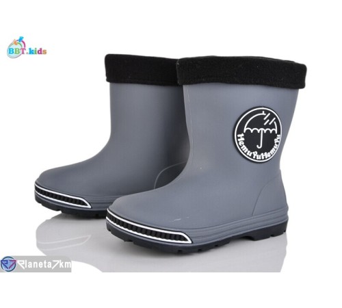Дитяче гумове взуття на весну/осінь (10 пар р.26-30) сірий  "BBT"