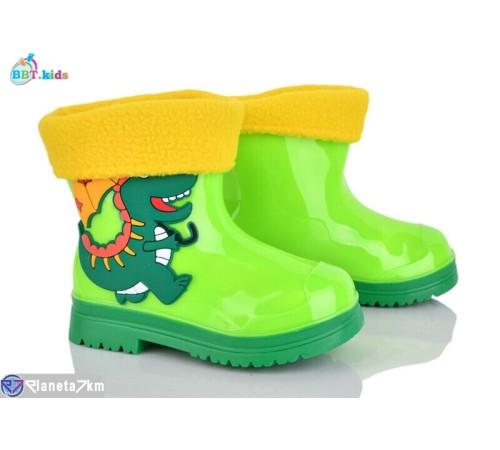 Дитяче гумове взуття на весну/осінь (10 пар р.21-25) зелений  "BBT"