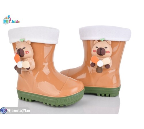 Дитяче гумове взуття на весну/осінь (10 пар р.25-29) коричневий  "BBT"