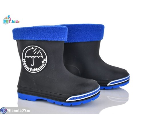 Дитяче гумове взуття на весну/осінь (10 пар р.22-26) чорний  "BBT"