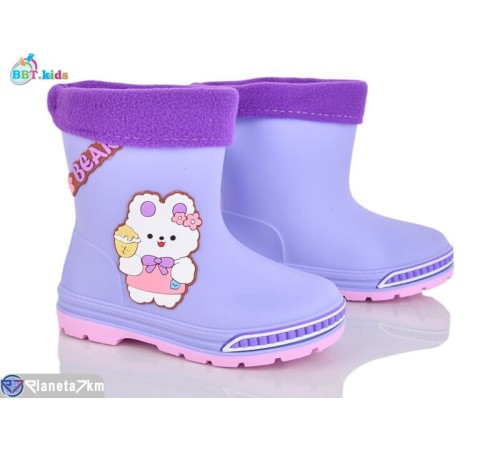 Дитяче гумове взуття на весну/осінь (10 пар р.22-26) фіолетовий  "BBT"