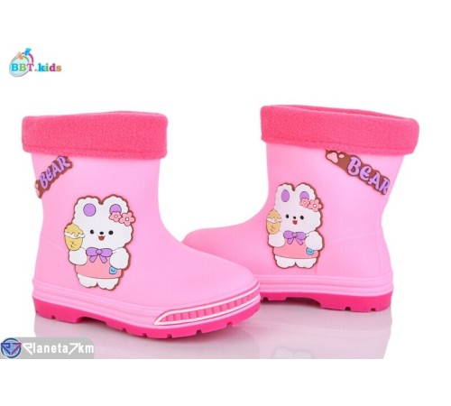 Дитяче гумове взуття на весну/осінь (10 пар р.22-26) рожевий  "BBT"