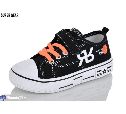 Дитячі кеди на весну/осінь (12 пар р.27-32) чорний  "Super Gear"
