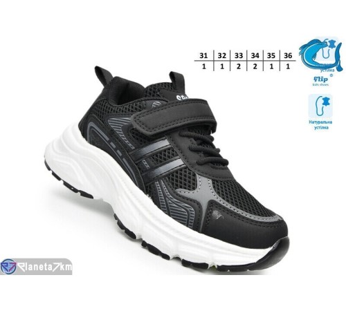 Дитячі кросівки на весну/осінь (8 пар р.31-36) чорний  "TOMMY"