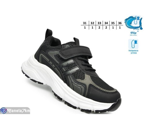 Дитячі кросівки на весну/осінь (8 пар р.31-36) чорний  "TOMMY"