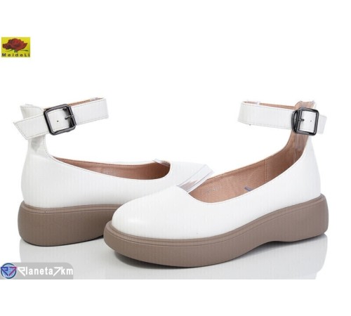 Дитячі туфлі на весну/осінь (6 пар р.33-38) білий  "Mei De Li"