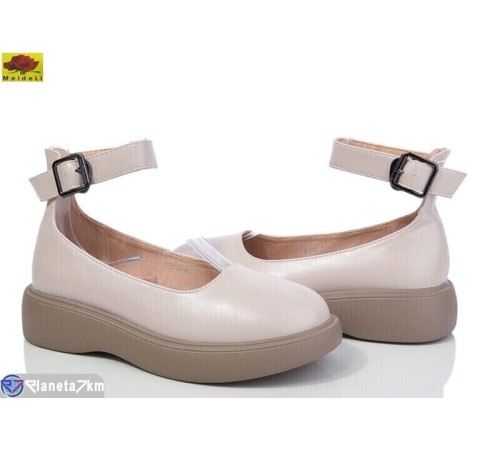 Дитячі туфлі на весну/осінь (6 пар р.33-38) бежевий  "Mei De Li"