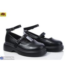 Дитячі туфлі на весну/осінь (8 пар р.33-38) чорний  "Mei De Li"