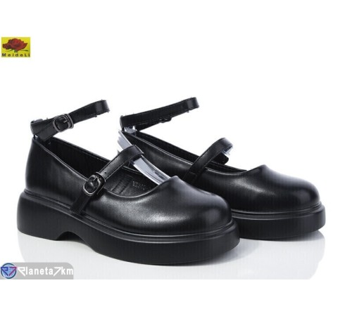 Дитячі туфлі на весну/осінь (8 пар р.33-38) чорний  "Mei De Li"