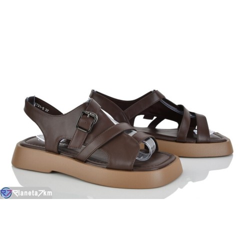 Босоніжки жіночі на літо (8 пар р.36-41) коричневий  "LOREDANA"