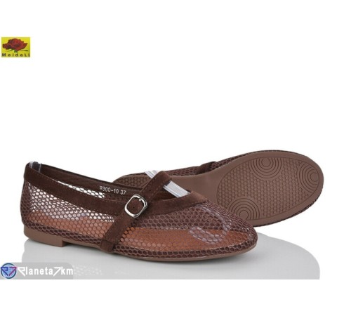 Балетки жіночі на літо (8 пар р.36-41) коричневий  "Mei De Li"