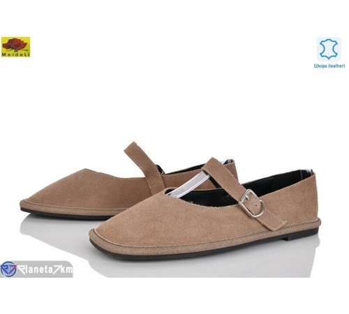 Балетки жіночі на літо (8 пар р.36-41) коричневий  "Mei De Li"