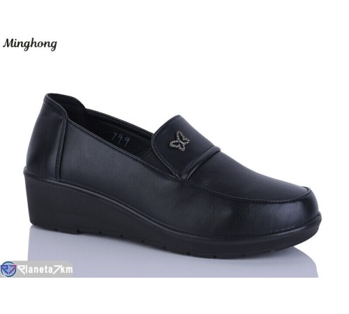 Туфлі жіночі на весну/осінь (6 пар р.37-42) чорний  "HORSE"