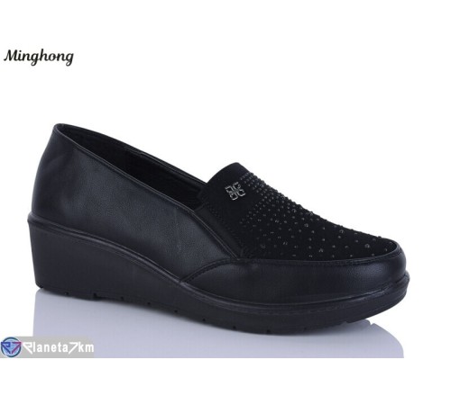 Туфлі жіночі на весну/осінь (6 пар р.37-42) чорний  "HORSE"