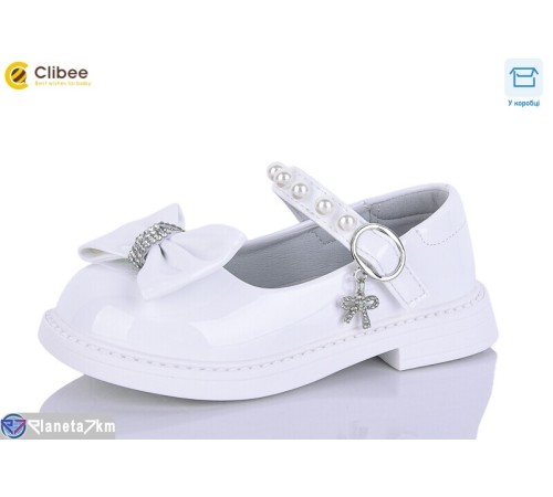 Дитячі туфлі на весну/осінь (6 пар р.26-30) білий  "Clibee-Apawwa"