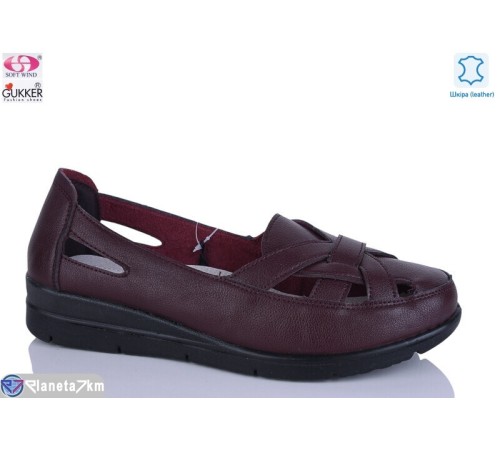 Туфлі жіночі на літо (8 пар р.37-42) бордовий  "Gukkcr"
