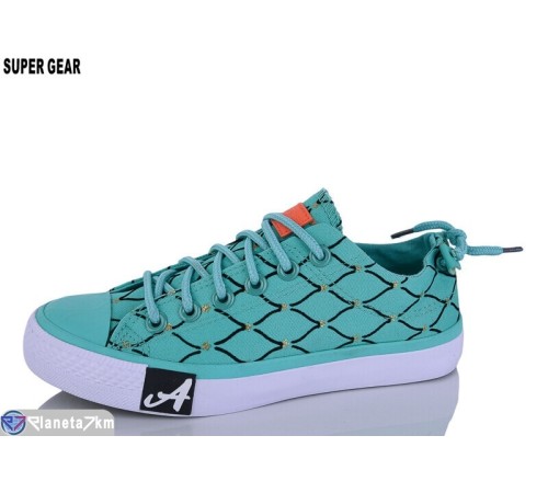 Кеди жіночі на весну/осінь (12 пар р.35-39) зелений  "Super Gear"