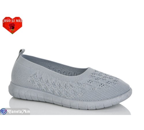 Балетки жіночі на літо (8 пар р.37-41) сірий  "Jiao Li Mei"
