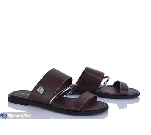 Шлепки жіночі на літо (8 пар р.36-41) коричневий  "LOREDANA"