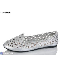 Балетки жіночі на літо (8 пар р.36-41) срібний  "Trendy"