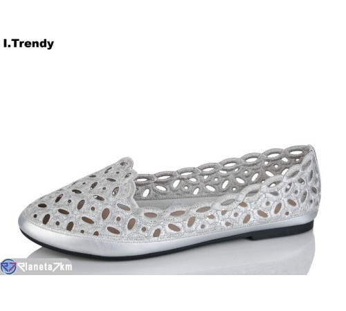 Балетки жіночі на літо (8 пар р.36-41) срібний  "Trendy"