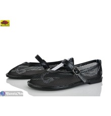 Балетки жіночі на літо (8 пар р.36-41) чорний  "Mei De Li"