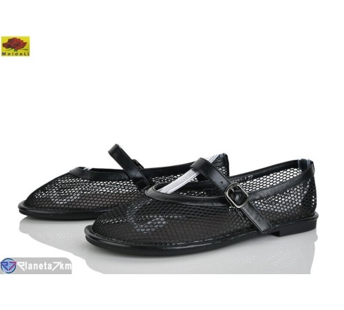 Балетки жіночі на літо (8 пар р.36-41) чорний  "Mei De Li"