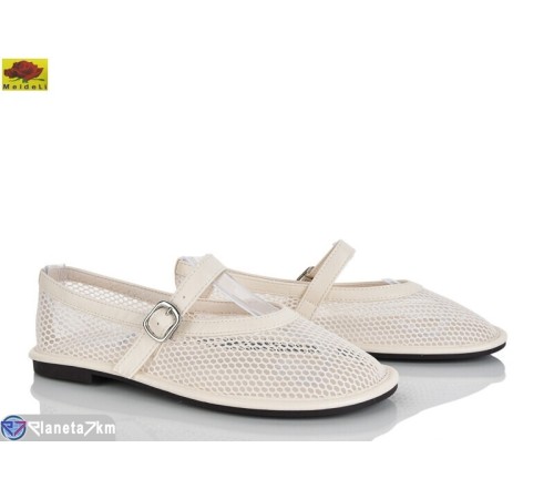 Балетки жіночі на літо (8 пар р.36-41) бежевий  "Mei De Li"