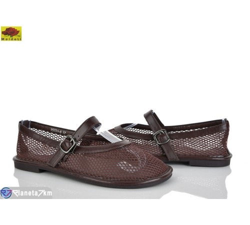 Балетки жіночі на літо (8 пар р.36-41) коричневий  "Mei De Li"