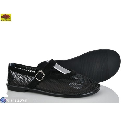 Балетки жіночі на літо (8 пар р.36-41) чорний  "Mei De Li"