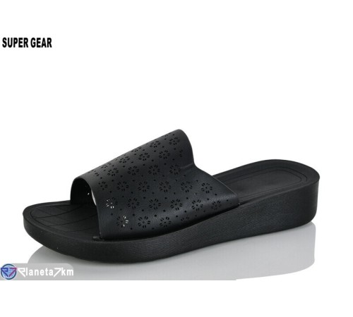 Шлепки жіночі на літо (8 пар р.36-41) чорний  "Super Gear"