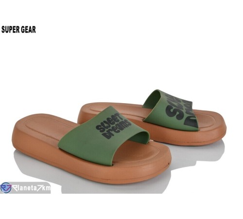 Шлепки жіночі на літо (10 пар р.36-41) зелений  "Super Gear"
