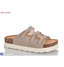 Шлепки жіночі на літо (8 пар р.36-41) коричневий  "QQ&Панда"